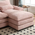 Divano componibile Cloud per soggiorno, divano a U moderno in ciniglia/bouclé, comodo divano letto modulare con doppia chaise longue
