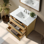 Mobile da Bagno Vanity Art con Lavabo in Ceramica e Top in Marmo Ricomposto