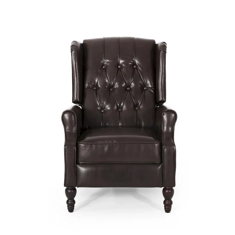 Poltrona reclinabile Walter Brown in pelle rigenerata di Christopher Knight Home
