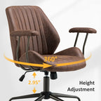 Sedia da ufficio ergonomica in tessuto scamosciato con supporto lombare