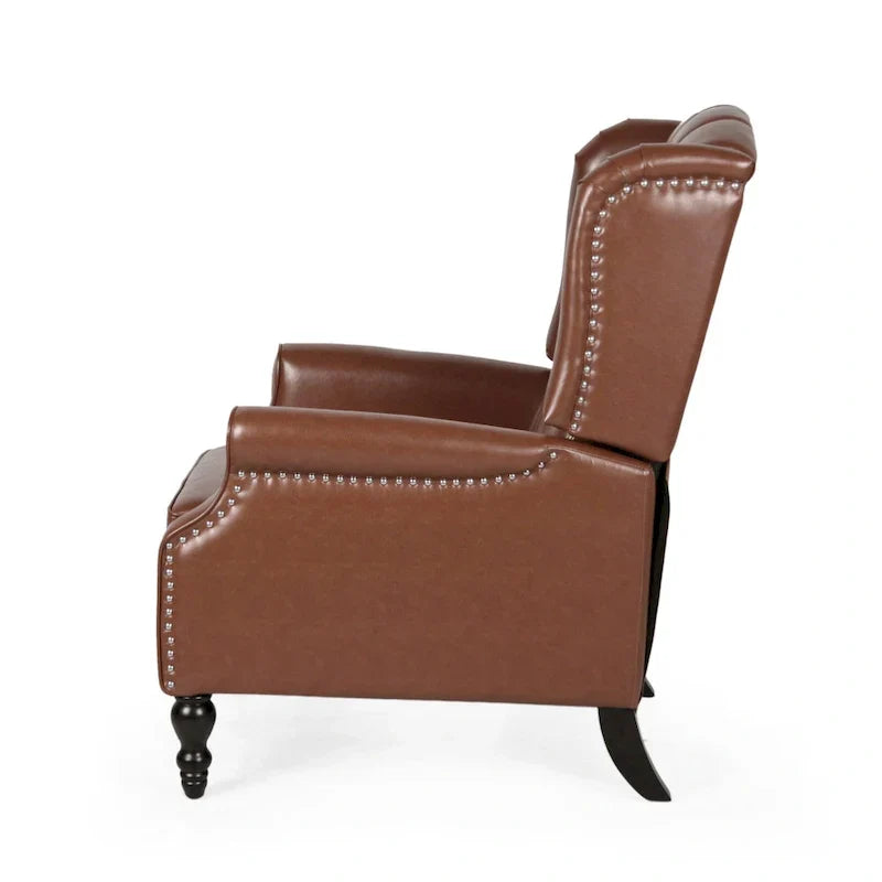 Poltrona reclinabile Walter Brown in pelle rigenerata di Christopher Knight Home
