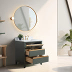 Mobile da Bagno Vanity Art con Lavabo in Ceramica e Top in Marmo Ricomposto