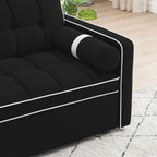Divano letto trasformabile a 2 posti in velluto da 140 cm con letto estraibile, reclinabile, tasche laterali e supporto per telefono