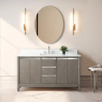 Mobile da Bagno Vanity Art con Lavabo in Ceramica e Top in Marmo Ricomposto