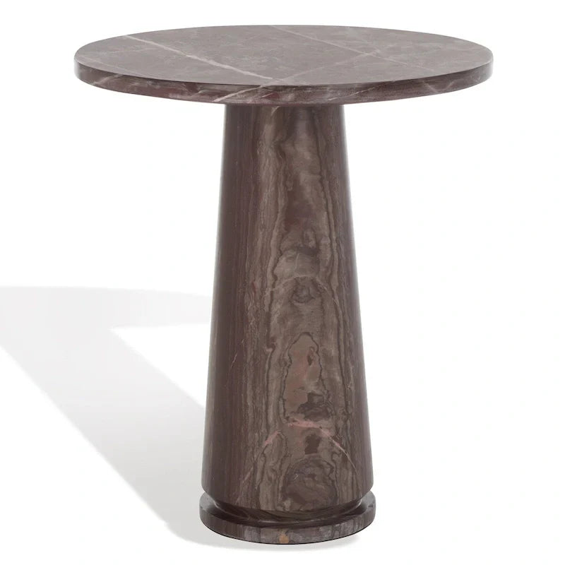 Tavolino d'appoggio rotondo alto in marmo Ghicu di SAFAVIEH Couture - 55,8 cm L x 53,3 cm P x 61 cm A - 53,3x53,3x61 cm