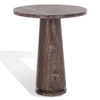 Tavolino d'appoggio rotondo alto in marmo Ghicu di SAFAVIEH Couture - 55,8 cm L x 53,3 cm P x 61 cm A - 53,3x53,3x61 cm