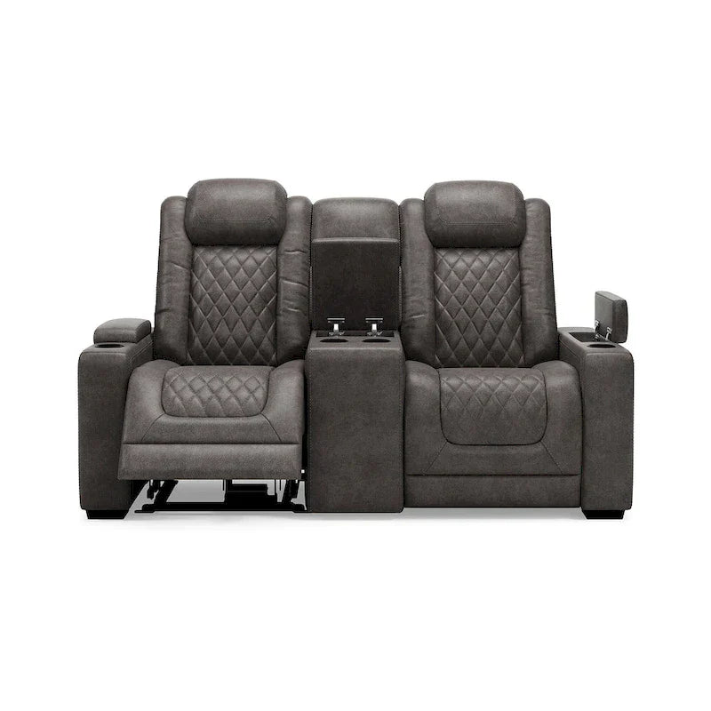 Divanetto reclinabile elettrico Signature Design by Ashley HyllMont grigio con consolle - 71.75 L x 39 P x 44 A