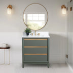 Mobile da Bagno Vanity Art con Lavabo in Ceramica e Top in Marmo Ricomposto