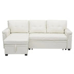 Divano componibile convertibile reversibile con letto estraibile, chaise longue con contenitore nascosto e gambe durevoli