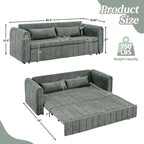 Divano letto moderno convertibile imbottito in velluto con braccioli arrotolati decorati con borchie in rame