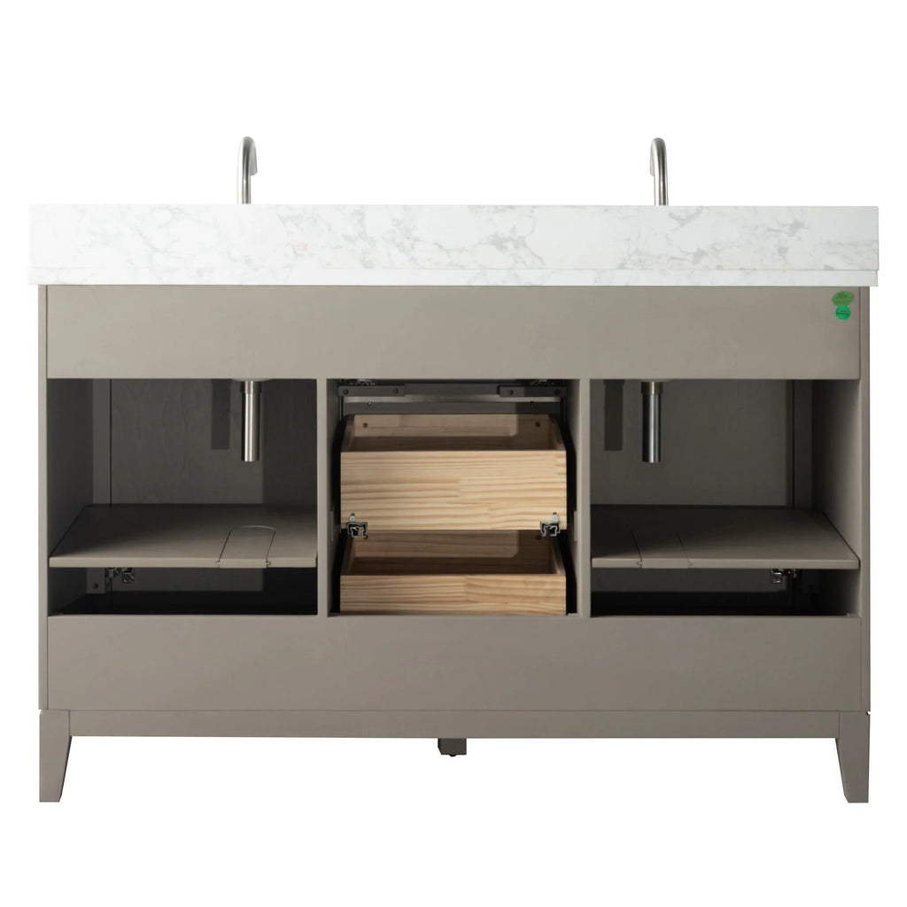 Mobile da Bagno Vanity Art con Lavabo in Ceramica e Top in Marmo Ricomposto