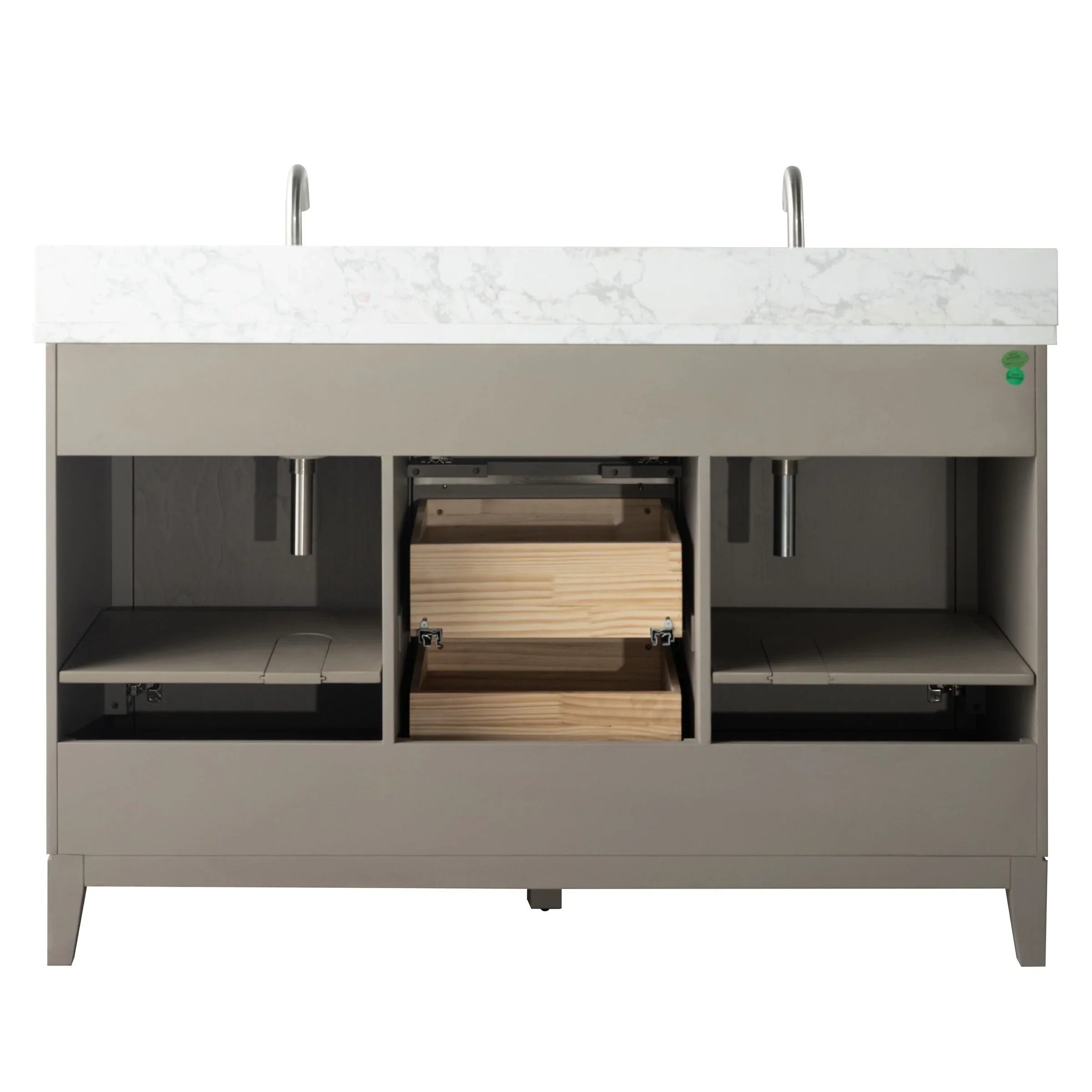 Mobile da Bagno Vanity Art con Lavabo in Ceramica e Top in Marmo Ricomposto