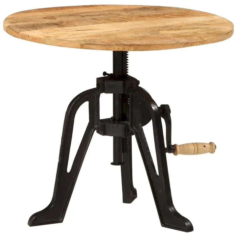vidaXL Tavolino da Divano Rotondo, Tavolino da Salotto, Tavolino da Divano, in Legno Massello e Ghisa
