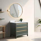 Mobile da Bagno Vanity Art con Lavabo in Ceramica e Top in Marmo Ricomposto