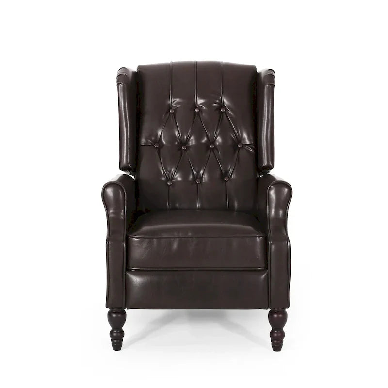 Poltrona reclinabile Walter Brown in pelle rigenerata di Christopher Knight Home