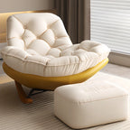 Sedia a dondolo scandinava imbottita con pouf opzionale