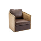 Poltrona a botte girevole, comoda poltrona rotonda d'accento, poltrona club a botte girevole a 360 gradi, poltrona relax con struttura in rattan intrecciato