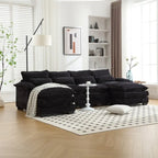 Divano componibile Cloud per soggiorno, divano a U moderno in ciniglia/bouclé, comodo divano letto modulare con doppia chaise longue