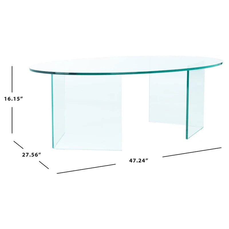Tavolino da caffè SAFAVIEH Beda in vetro temperato - 47 L x 28 P x 16 H - 47Lx28Px16H