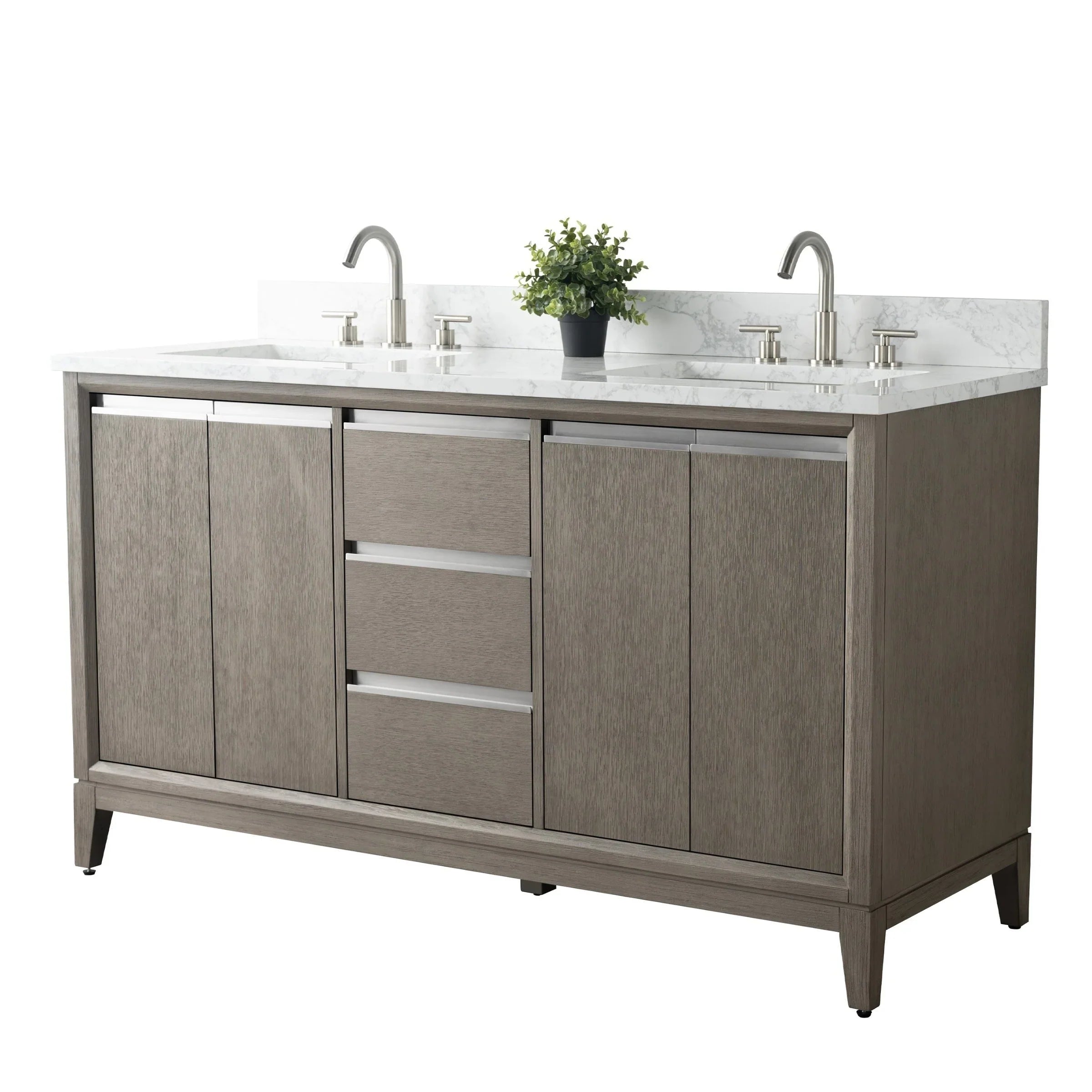 Mobile da Bagno Vanity Art con Lavabo in Ceramica e Top in Marmo Ricomposto