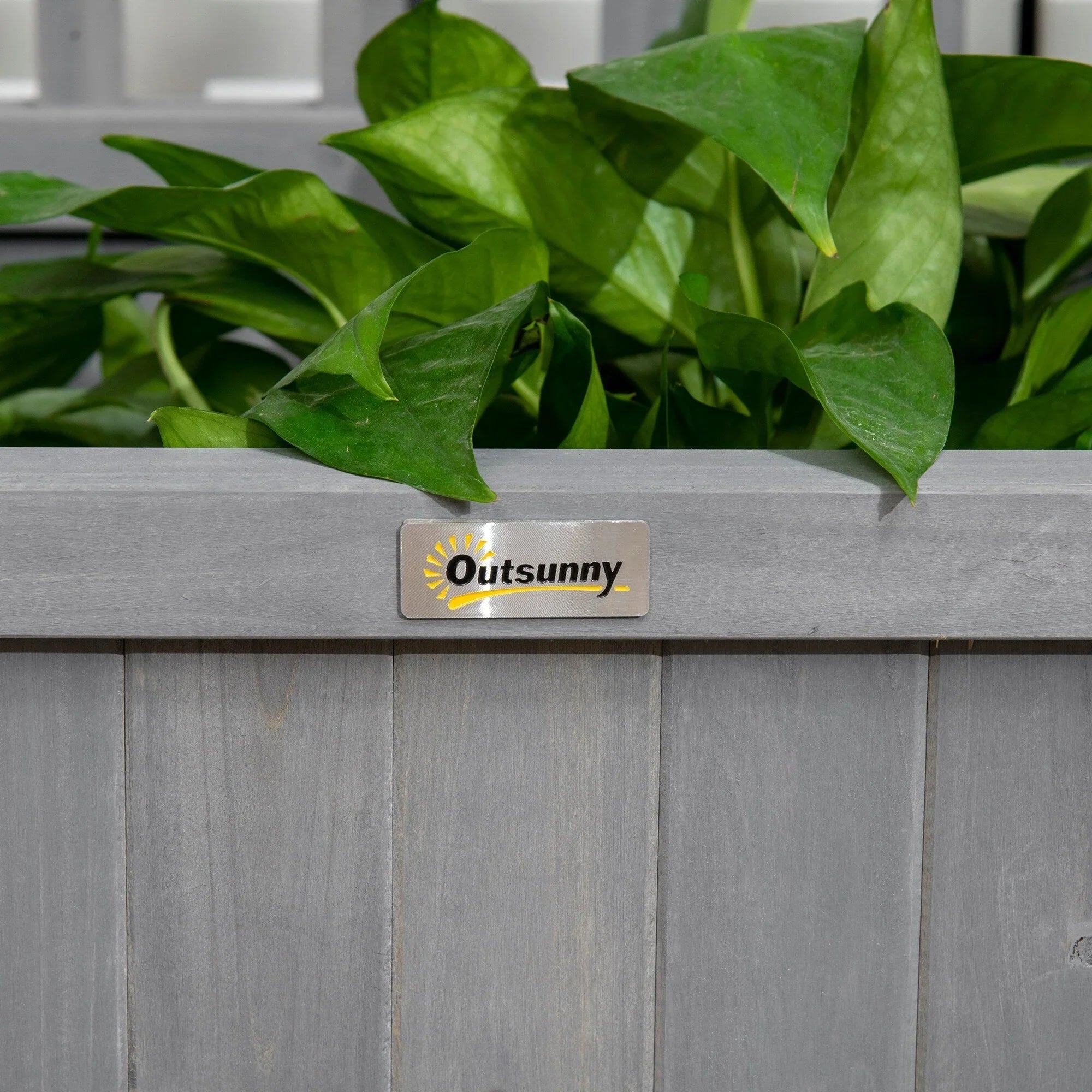 Fioriera in Legno con Spalliera, Letto da Giardino Rialzato per Piante Rampicanti con Fori di Drenaggio e Tetto