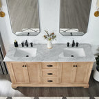 Hervas Bath Vanity with Natural Marble Top without Mirror