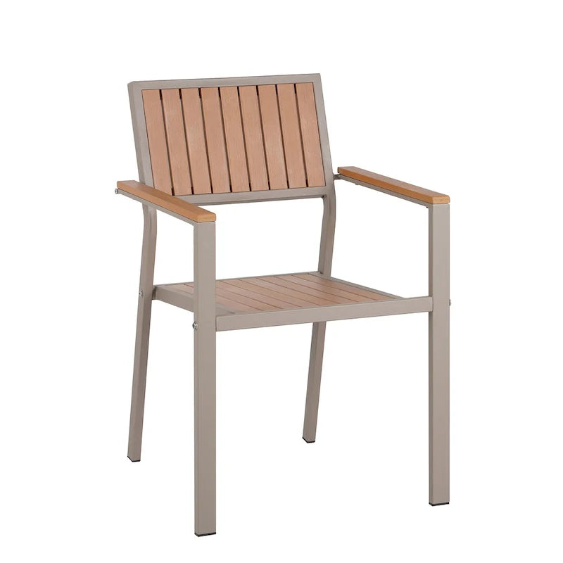 Set da pranzo all'aperto di 7 pezzi con tavolo allungabile e 6 sedie con braccioli