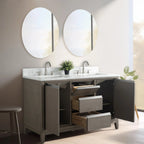 Mobile da Bagno Vanity Art con Lavabo in Ceramica e Top in Marmo Ricomposto
