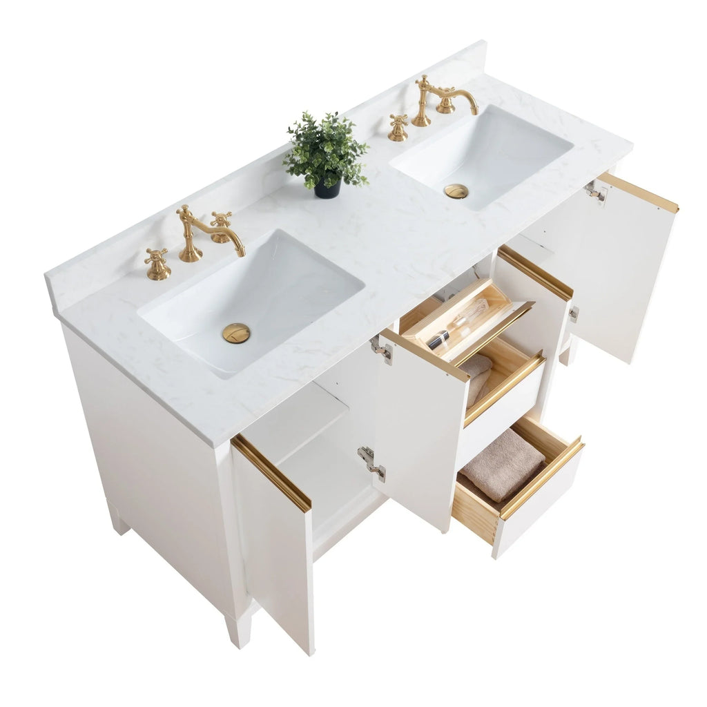 Mobile da Bagno Vanity Art con Lavabo in Ceramica e Top in Marmo Ricomposto