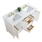 Mobile da Bagno Vanity Art con Lavabo in Ceramica e Top in Marmo Ricomposto