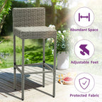 Moasis Set di Mobili da Esterno con Bar in Vimini 5 Pezzi - 5 PZ
