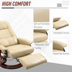 HomCom Faux Leather Adjustable Manual Swivel Base Recliner Chair with Comfortable and Relaxing Footrest