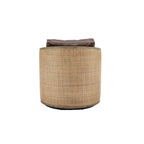 Poltrona a botte girevole, comoda poltrona rotonda d'accento, poltrona club a botte girevole a 360 gradi, poltrona relax con struttura in rattan intrecciato