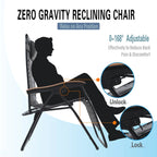 Sedia a sdraio oversize XL imbottita con gravità zero, bracciolo più largo, reclinabile regolabile con portabicchieri - N/D