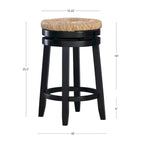 Maya Backless Swivel Counter Stool with Seagrass Seat