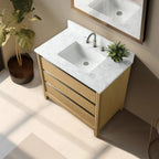 Mobile da Bagno Vanity Art con Lavabo in Ceramica e Top in Marmo Ricomposto