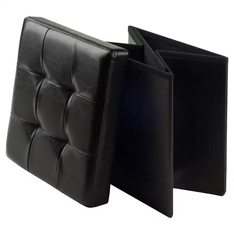 Panca contenitore Ashford con pouf, in similpelle - Winsome