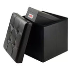 Panca contenitore Ashford con pouf, in similpelle - Winsome