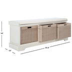 SAFAVIEH Fiorello Panca Contenitore a 3 Cassetti con Cuscino - 47,3 L x 15 P x 19 A - 47Lx15Px19A