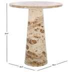 Tavolino d'appoggio rotondo alto in marmo Ghicu di SAFAVIEH Couture - 55,8 cm L x 53,3 cm P x 61 cm A - 53,3x53,3x61 cm