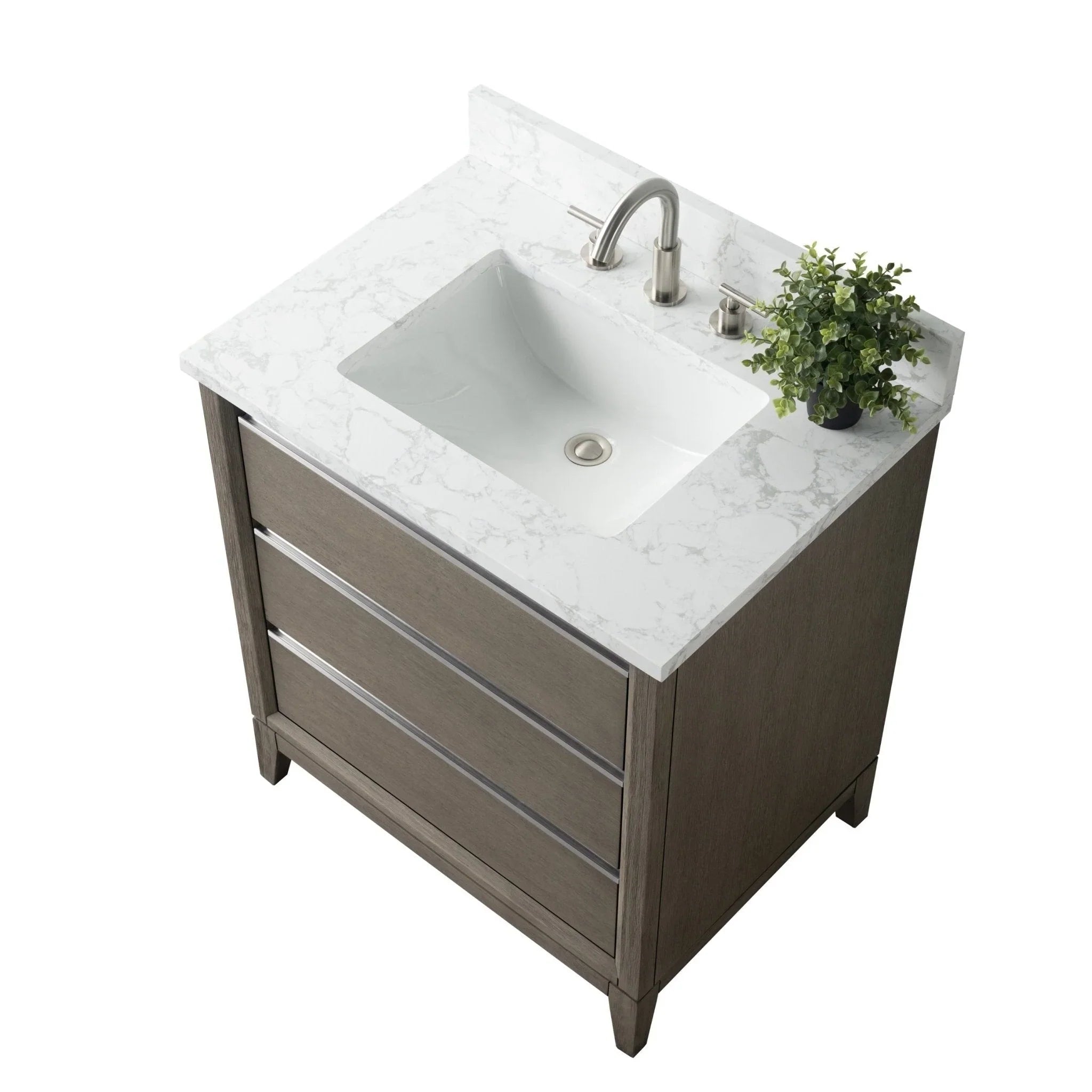Mobile da Bagno Vanity Art con Lavabo in Ceramica e Top in Marmo Ricomposto