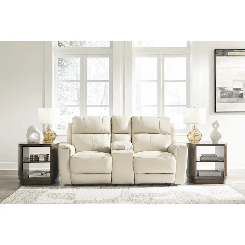 Divanetto reclinabile elettrico Signature Design by Ashley Dahlmoore Beige con console - 76 L x 42 P x 40 A