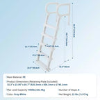 Scaletta per piscina per impieghi gravosi a 5 gradini con doppio corrimano, gradini in PE antiscivolo robusti, capacità 180 kg, adatta per piscine interrate e fuori terra da 122-137 cm