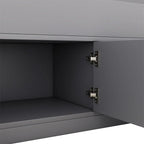 Letto a piattaforma Twin/Full Size Captain con 4 cassetti e mensole portaoggetti, struttura letto in legno massello con testiera libreria contenitore