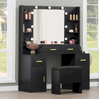 Toeletta con prese incorporate e specchio illuminato, 55,1A x 43,3L x 15,74P
