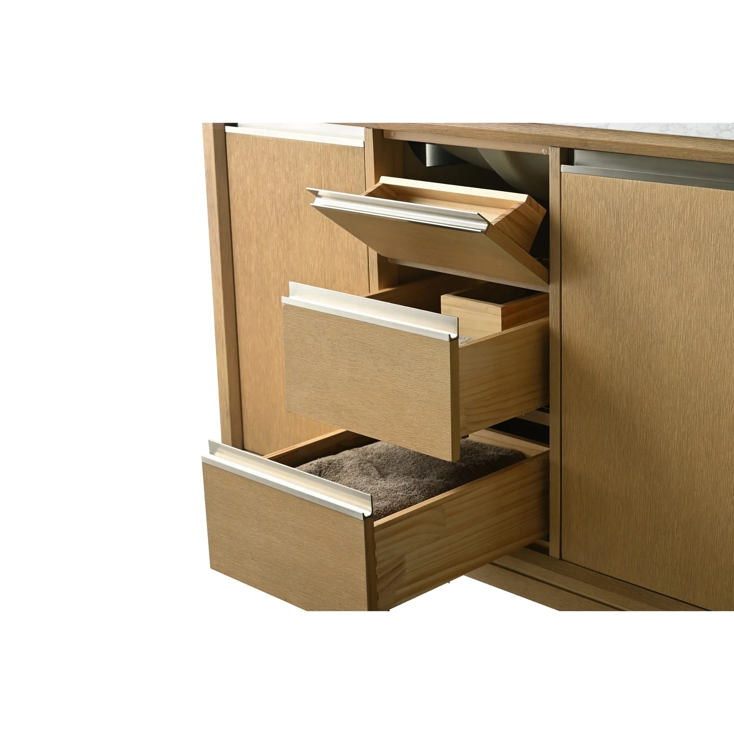 Mobile da Bagno Vanity Art con Lavabo in Ceramica e Top in Marmo Ricomposto