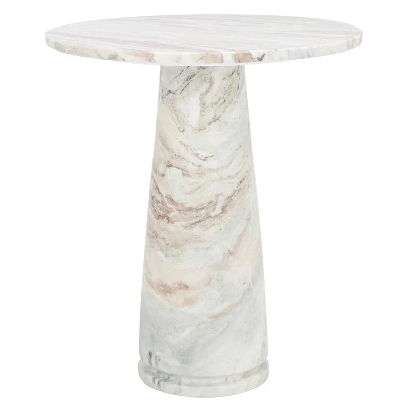 Tavolino d'appoggio rotondo alto in marmo Ghicu di SAFAVIEH Couture - 55,8 cm L x 53,3 cm P x 61 cm A - 53,3x53,3x61 cm