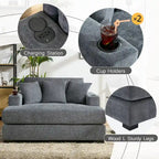 Chaise longue oversize a tre misure con cuscini