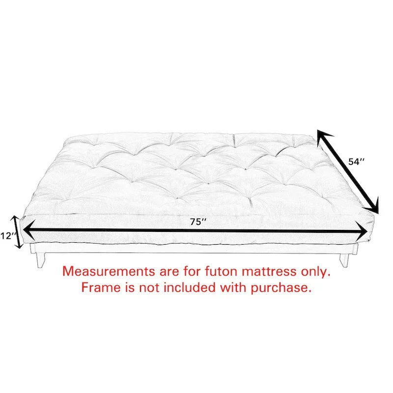 Materasso per futon TruPedic Full Granite Grey 12 pollici