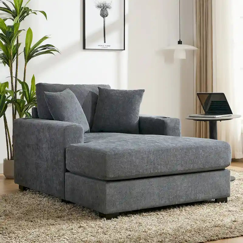 Chaise longue oversize a tre misure con cuscini